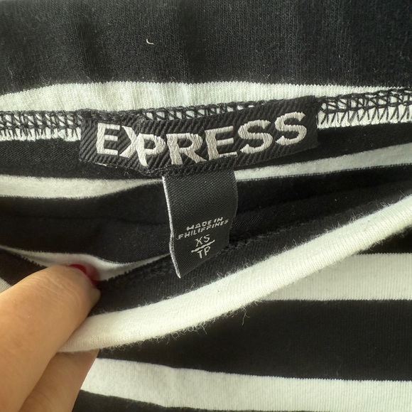 Express Monochrome Striped Pencil Skirt - Picture 2 of 4